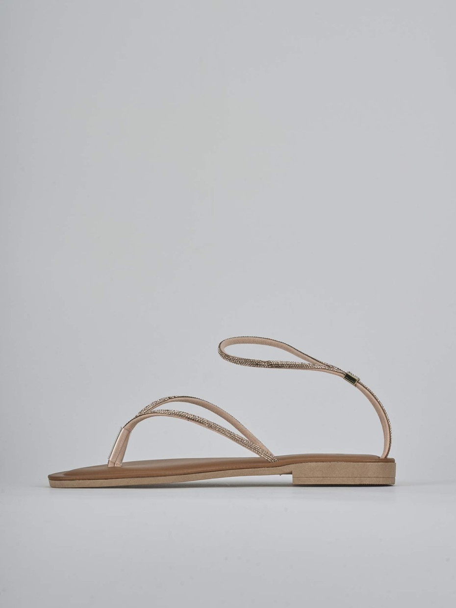 Sandalo tacco 1cm rosa pelle
