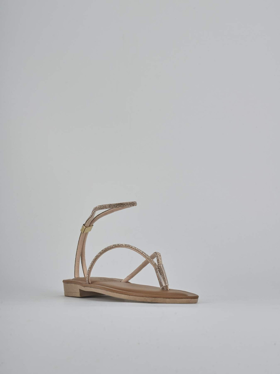 Sandalo tacco 1cm rosa pelle
