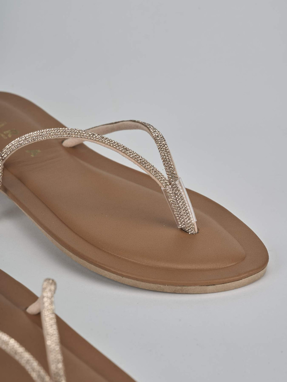 Sandalo tacco 1cm rosa pelle