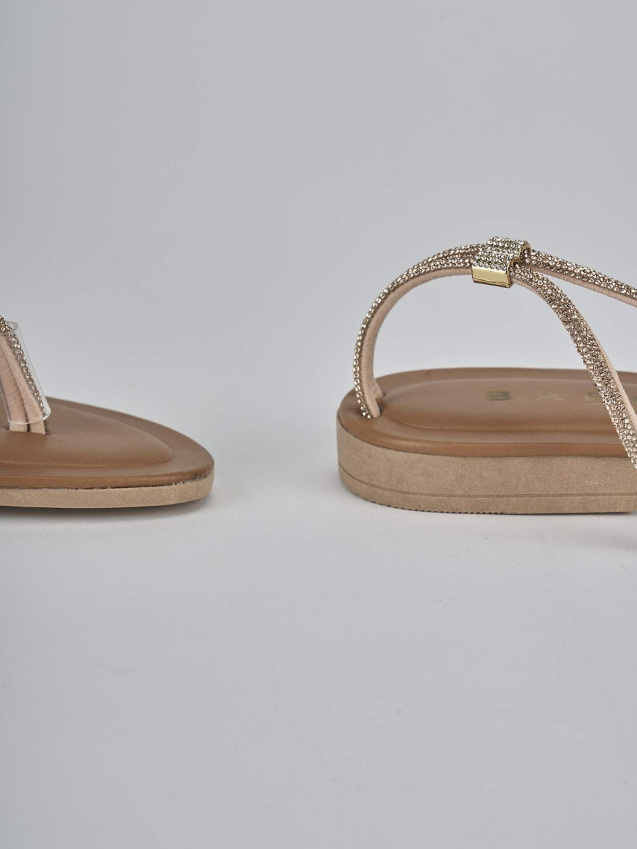 Sandalo tacco 1cm rosa pelle