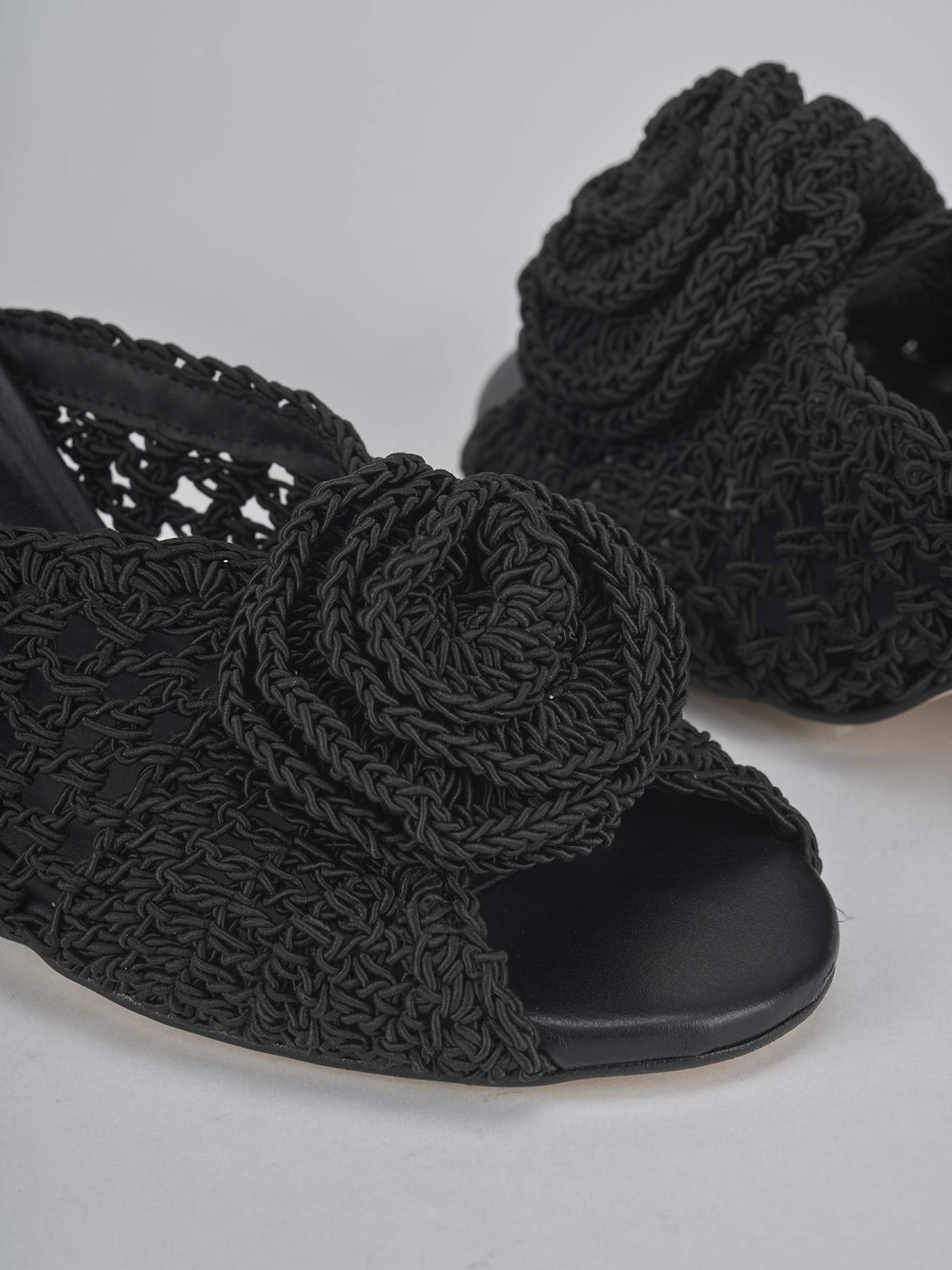 Ciabatte tacco 7cm pelle nero