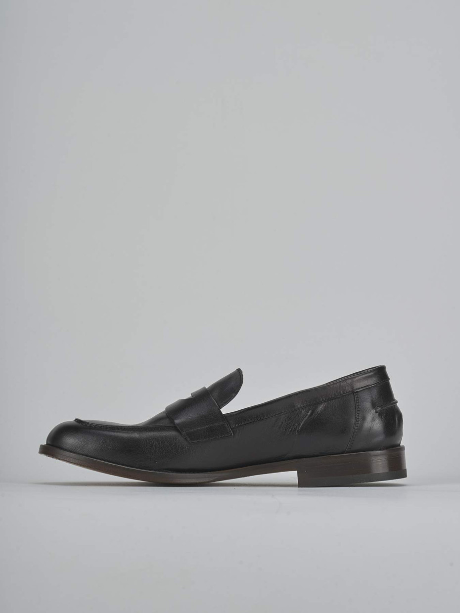 Mocassini tacco 1cm pelle nero