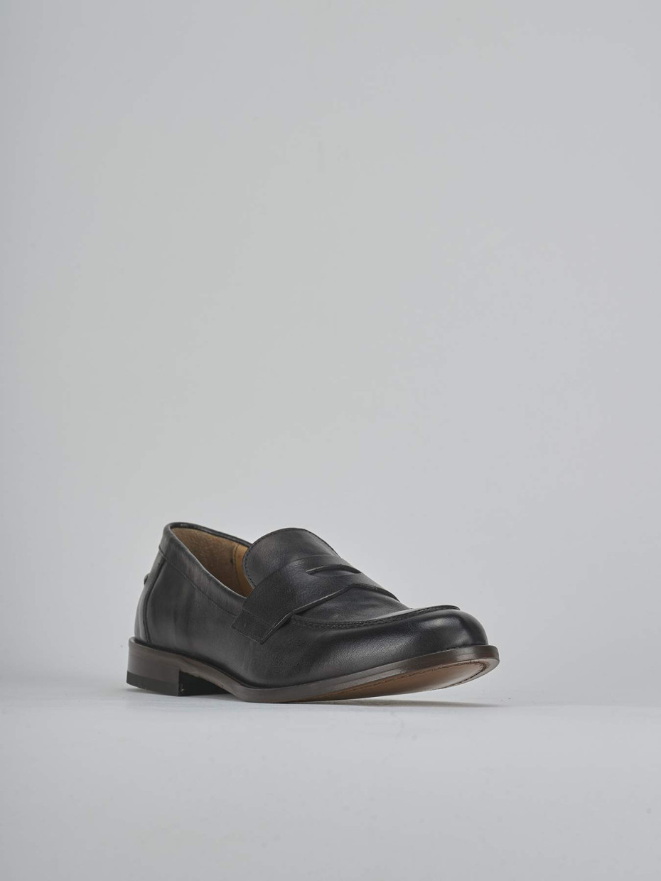 Mocassini tacco 1cm pelle nero