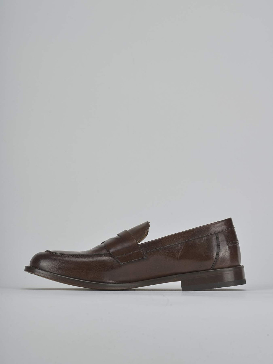 Mocassini tacco 1cm pelle testa