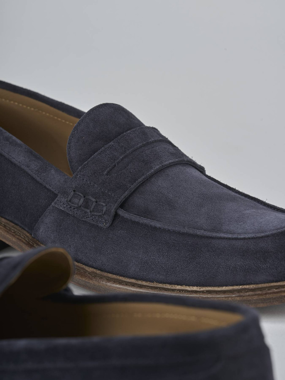 Mocassini camoscio blu