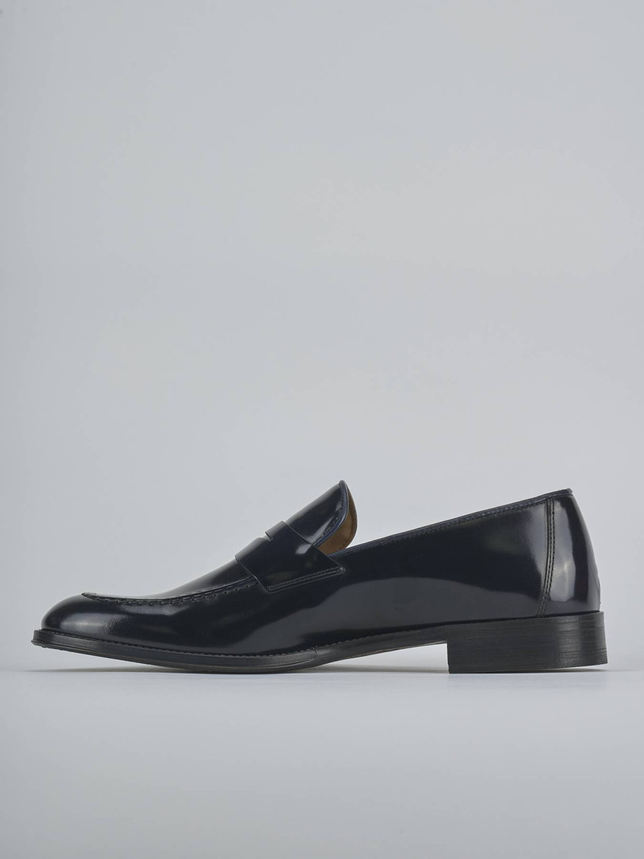 Mocassini pelle blu