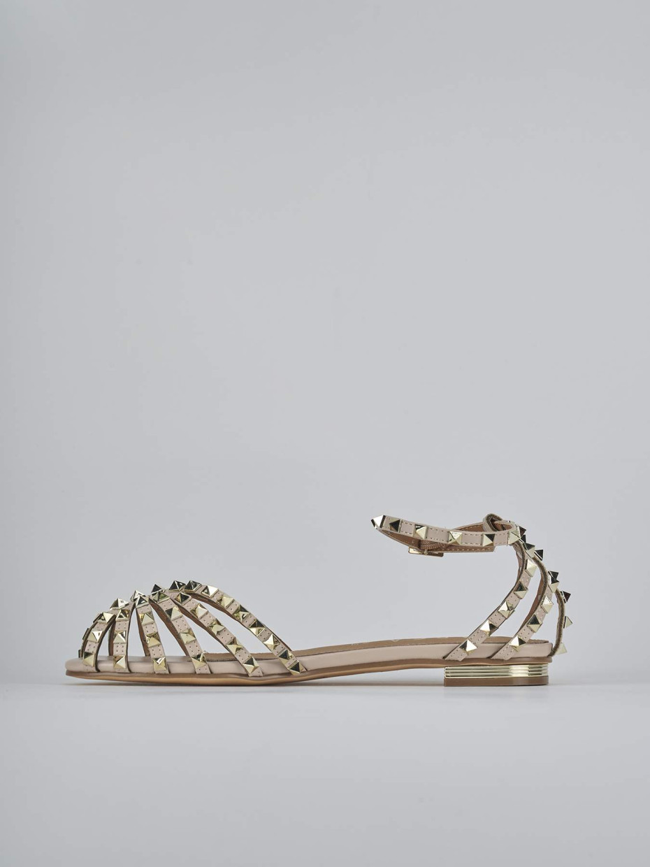 Sandali tacco 1cm cam. sosten beige