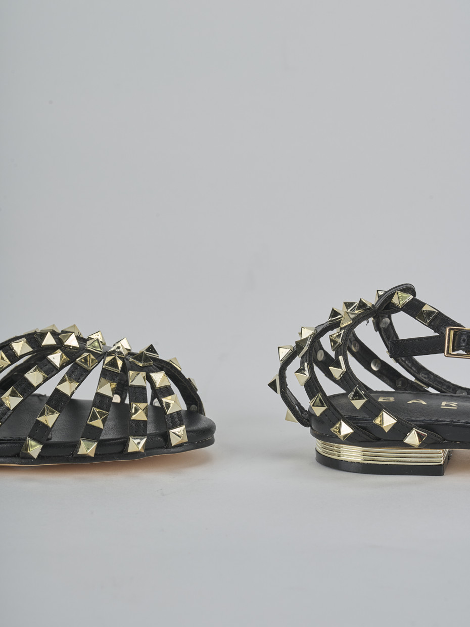 Sandali tacco 1cm cam. sosten nero