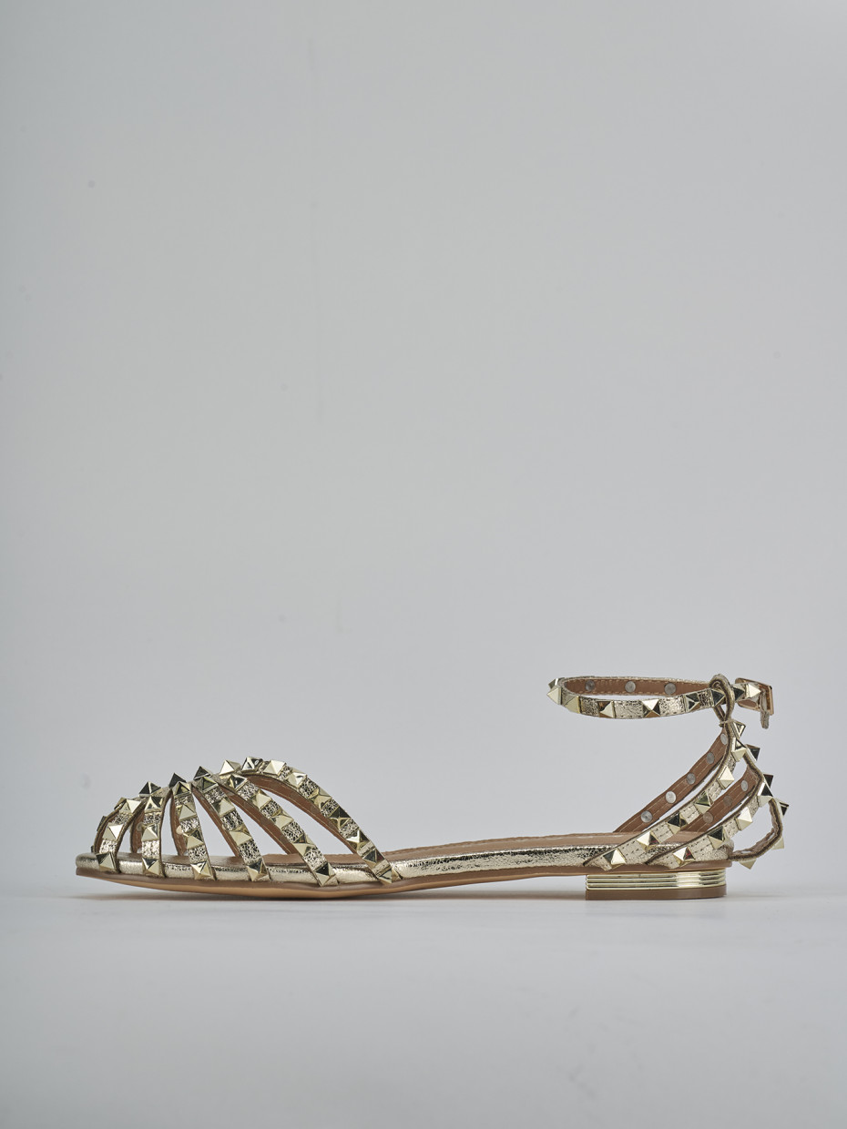 Sandali tacco 1cm cam. sosten oro