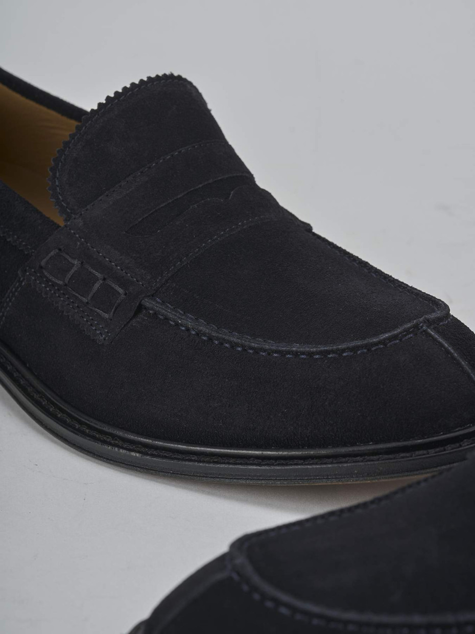 Mocassini camoscio blu