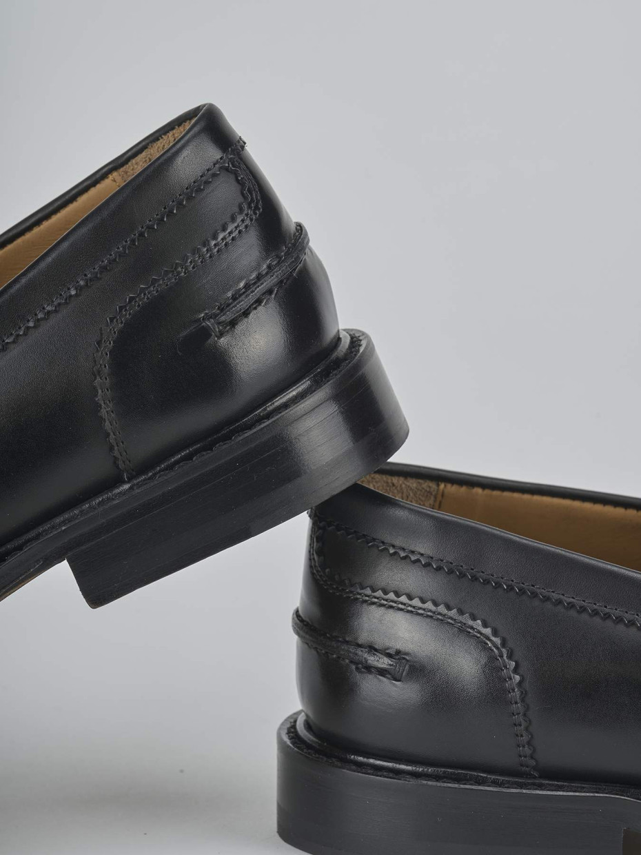 Mocassini tacco 1cm pelle nero