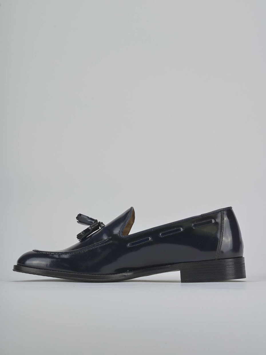 Mocassini pelle blu