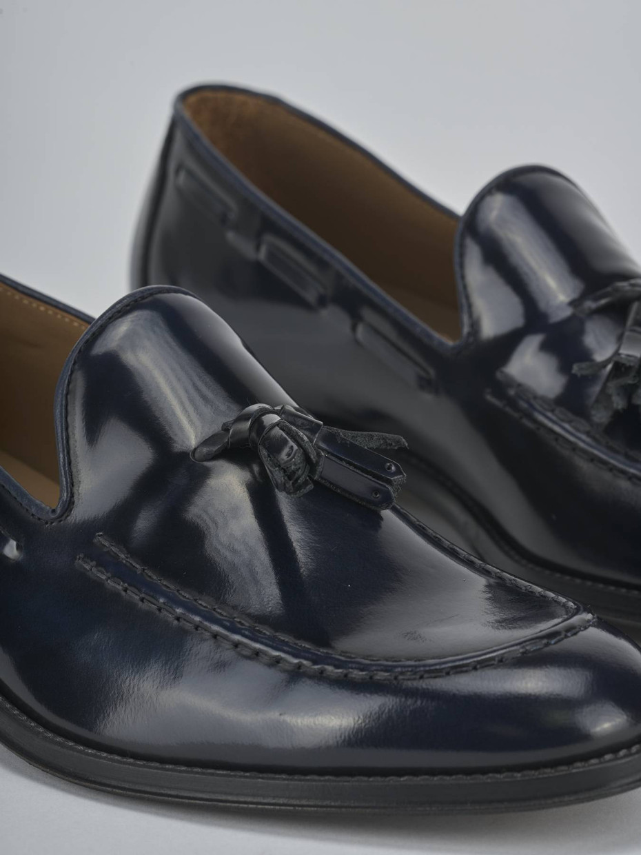 Mocassini pelle blu