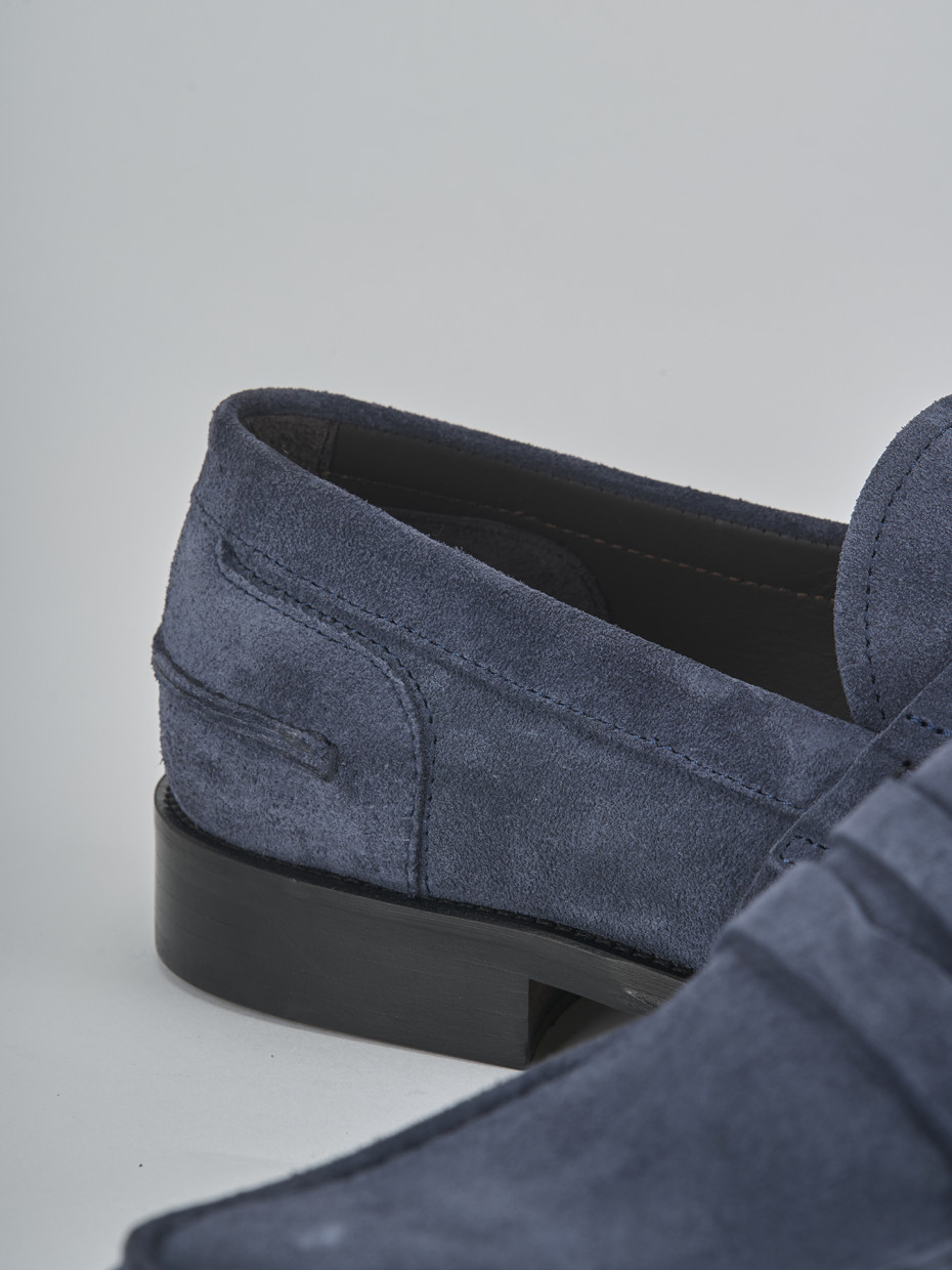 Mocassini camoscio blu