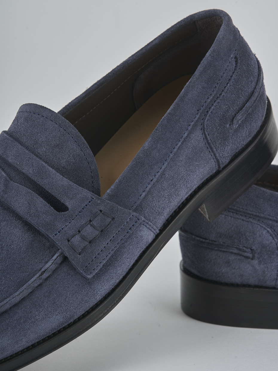 Mocassini camoscio blu