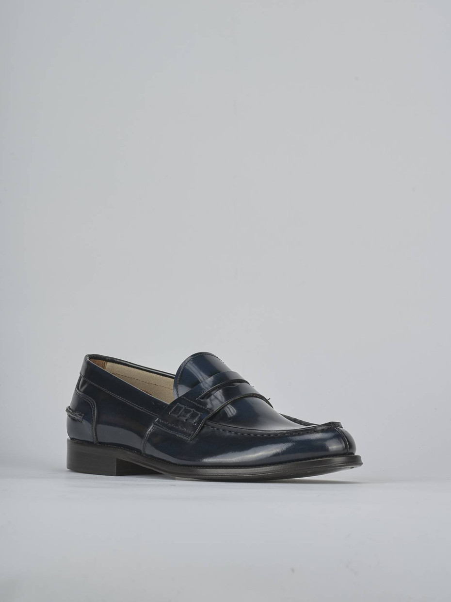 Mocassini pelle blu