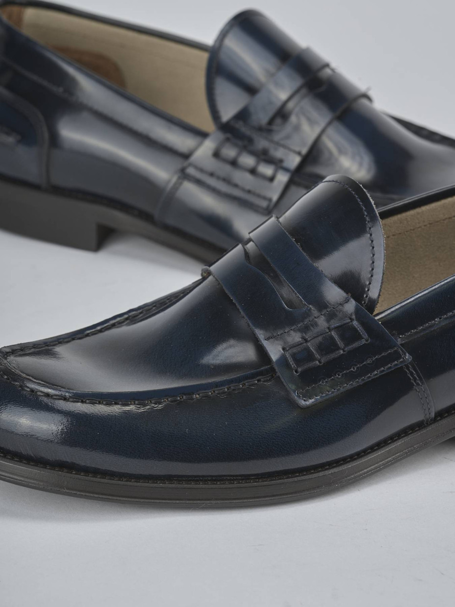 Mocassini pelle blu