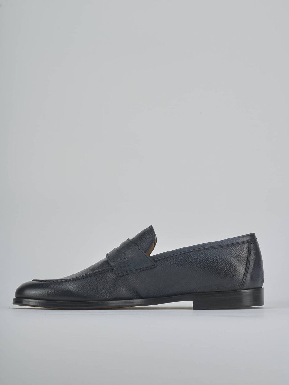 Mocassini pelle blu