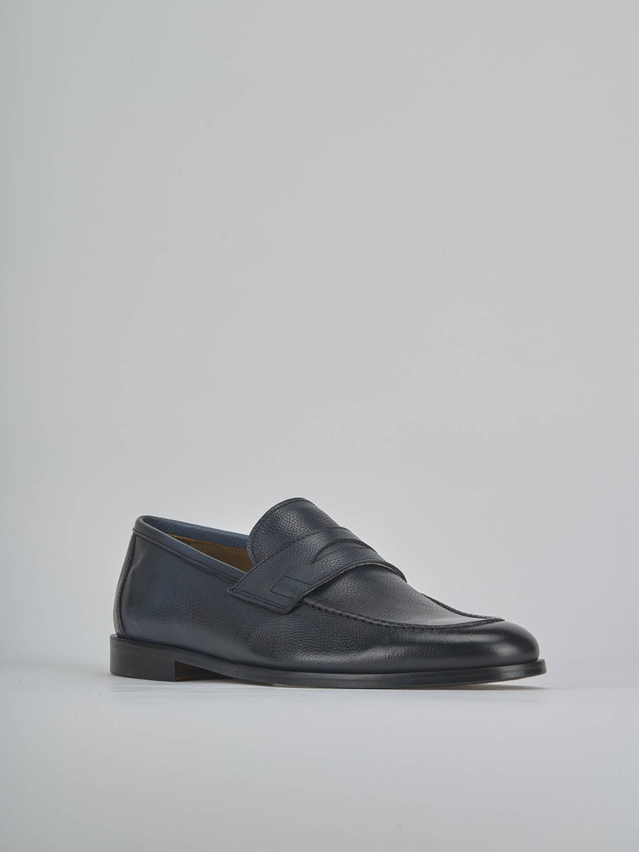 Mocassini pelle blu