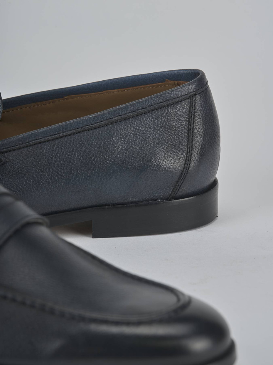 Mocassini pelle blu