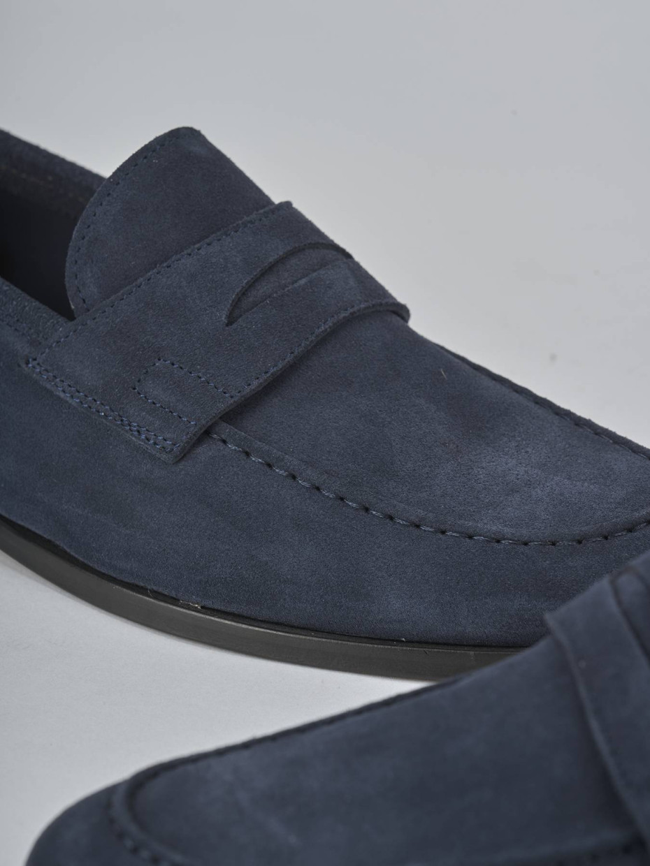 Mocassini camoscio blu
