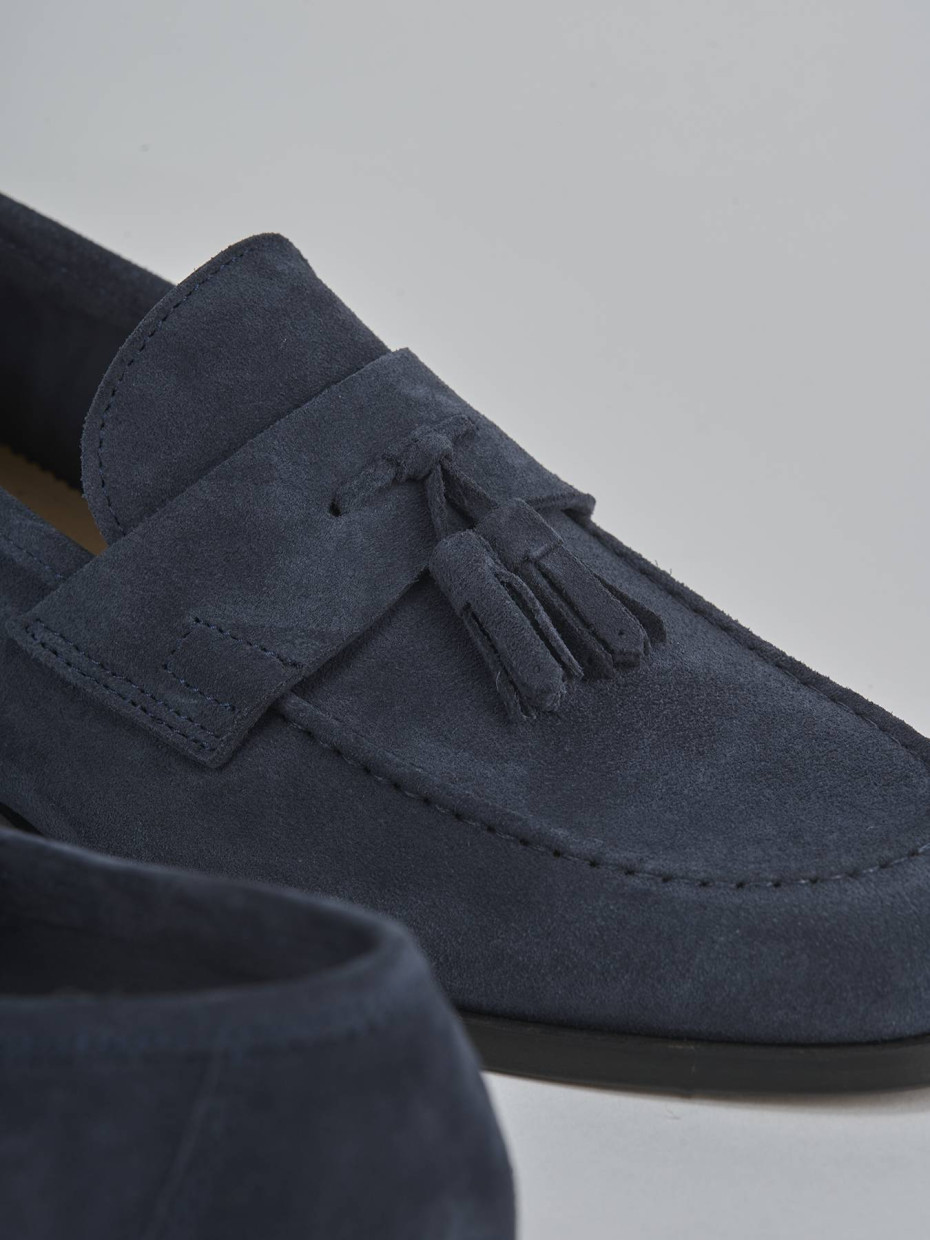 Mocassini camoscio blu