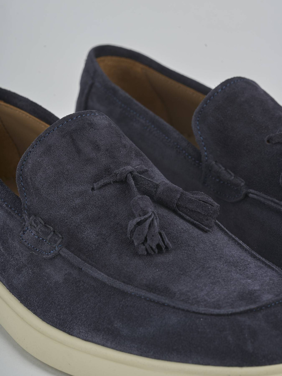 Mocassini camoscio blu