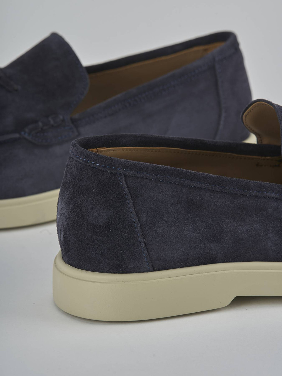 Mocassini camoscio blu