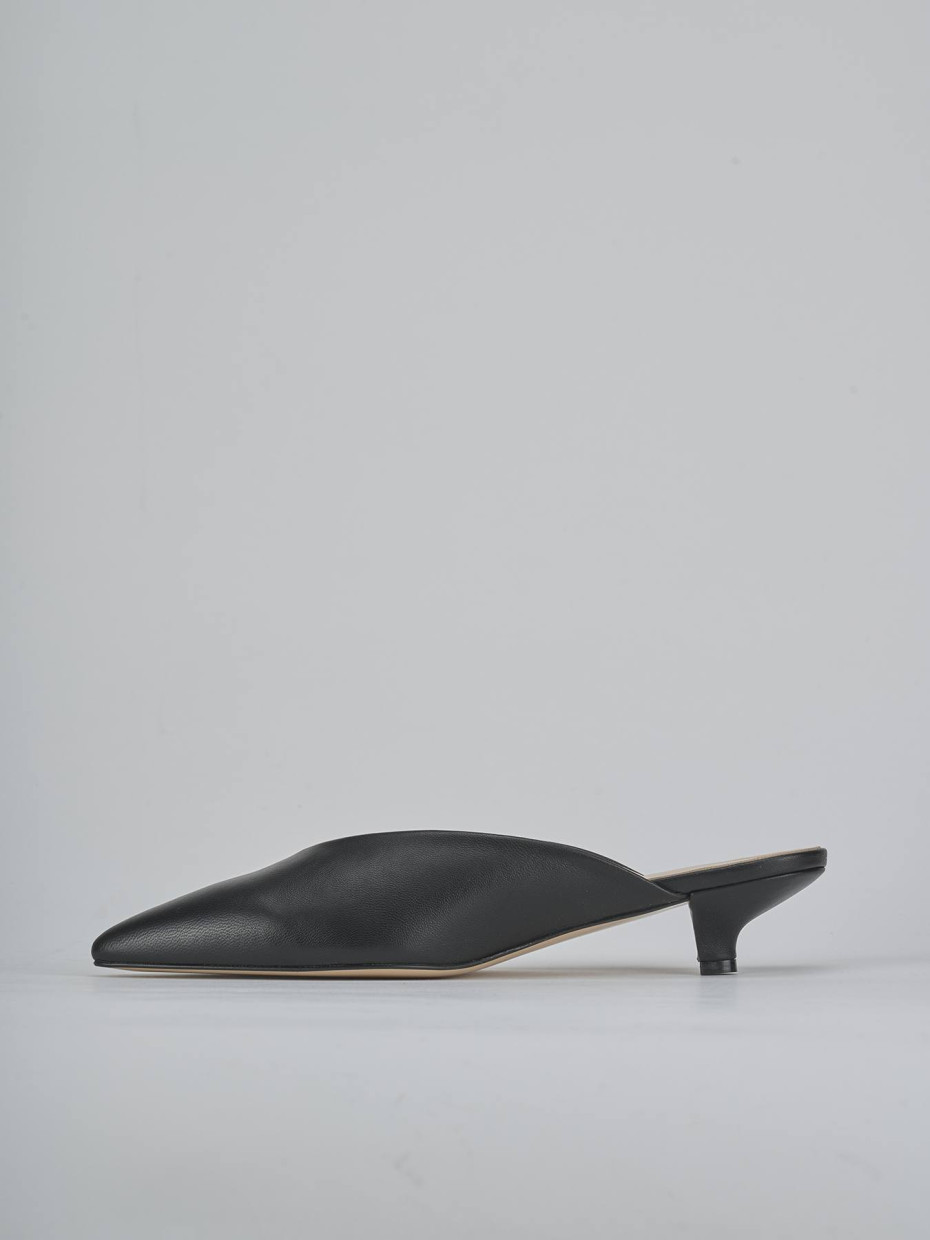 Sabot tacco 4cm pelle nero
