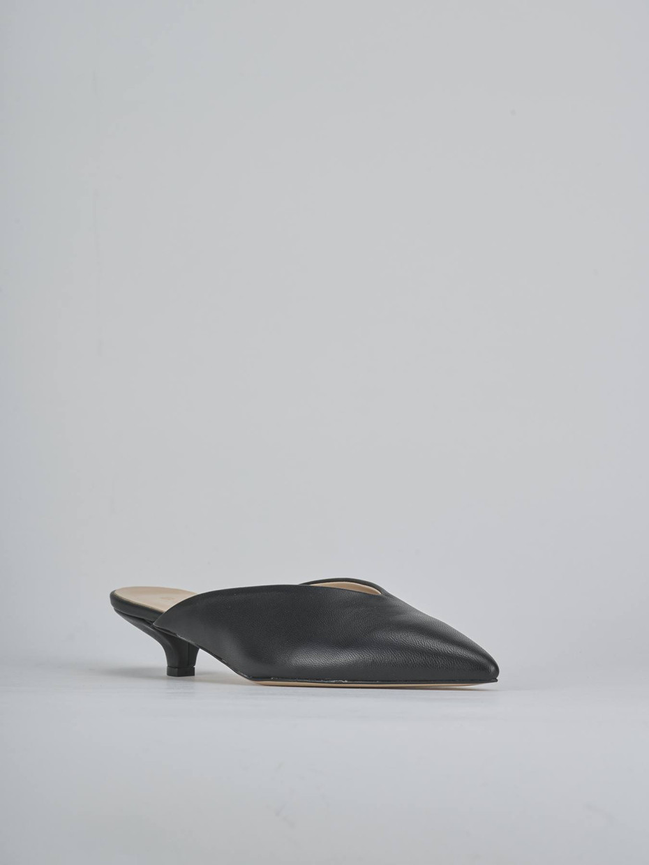 Sabot tacco 4cm pelle nero