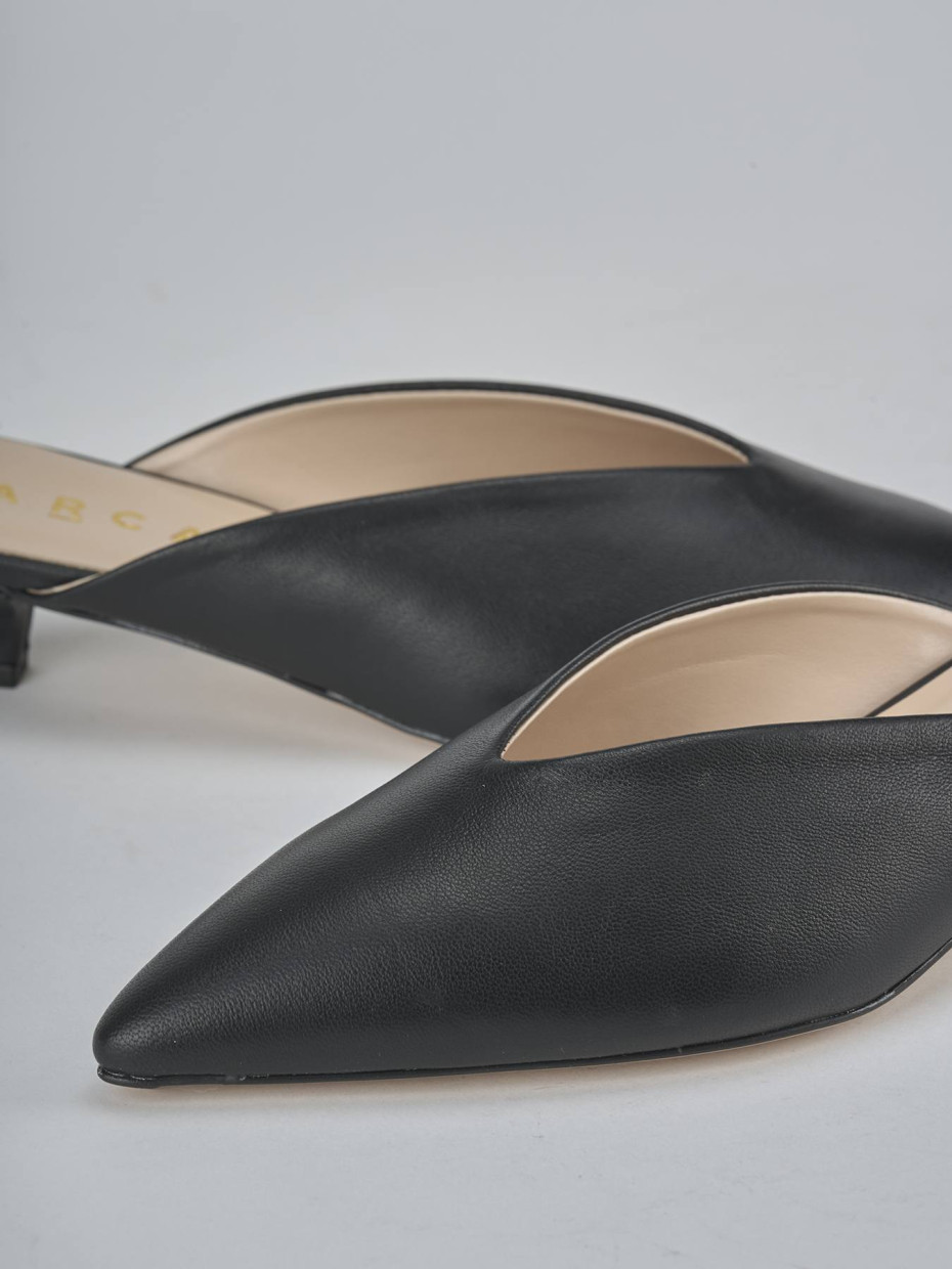 Sabot tacco 4cm pelle nero