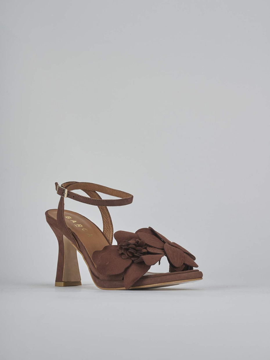 Sandali tacco 9cm camoscio testa