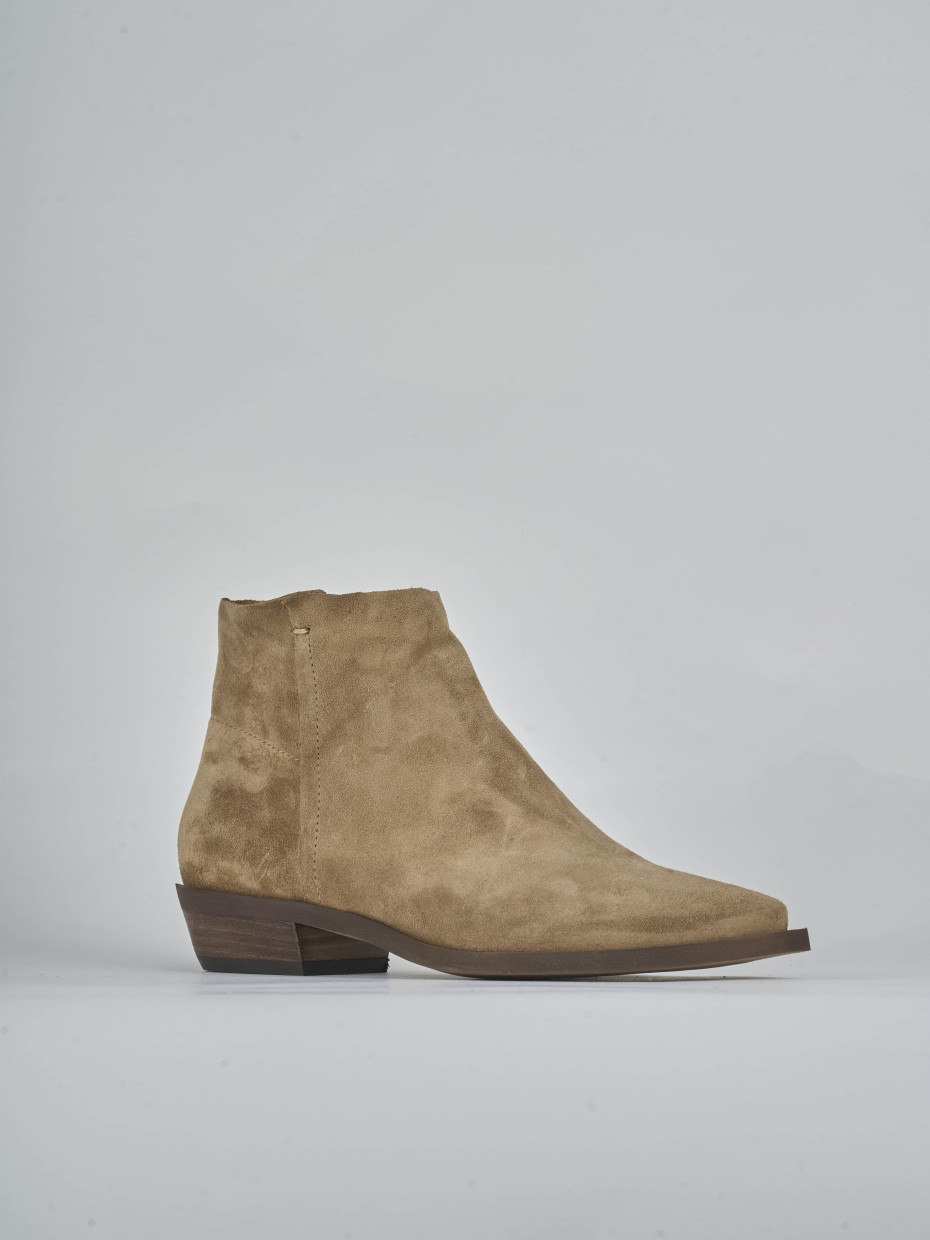 Stivaletti tacco 3cm camoscio marrone