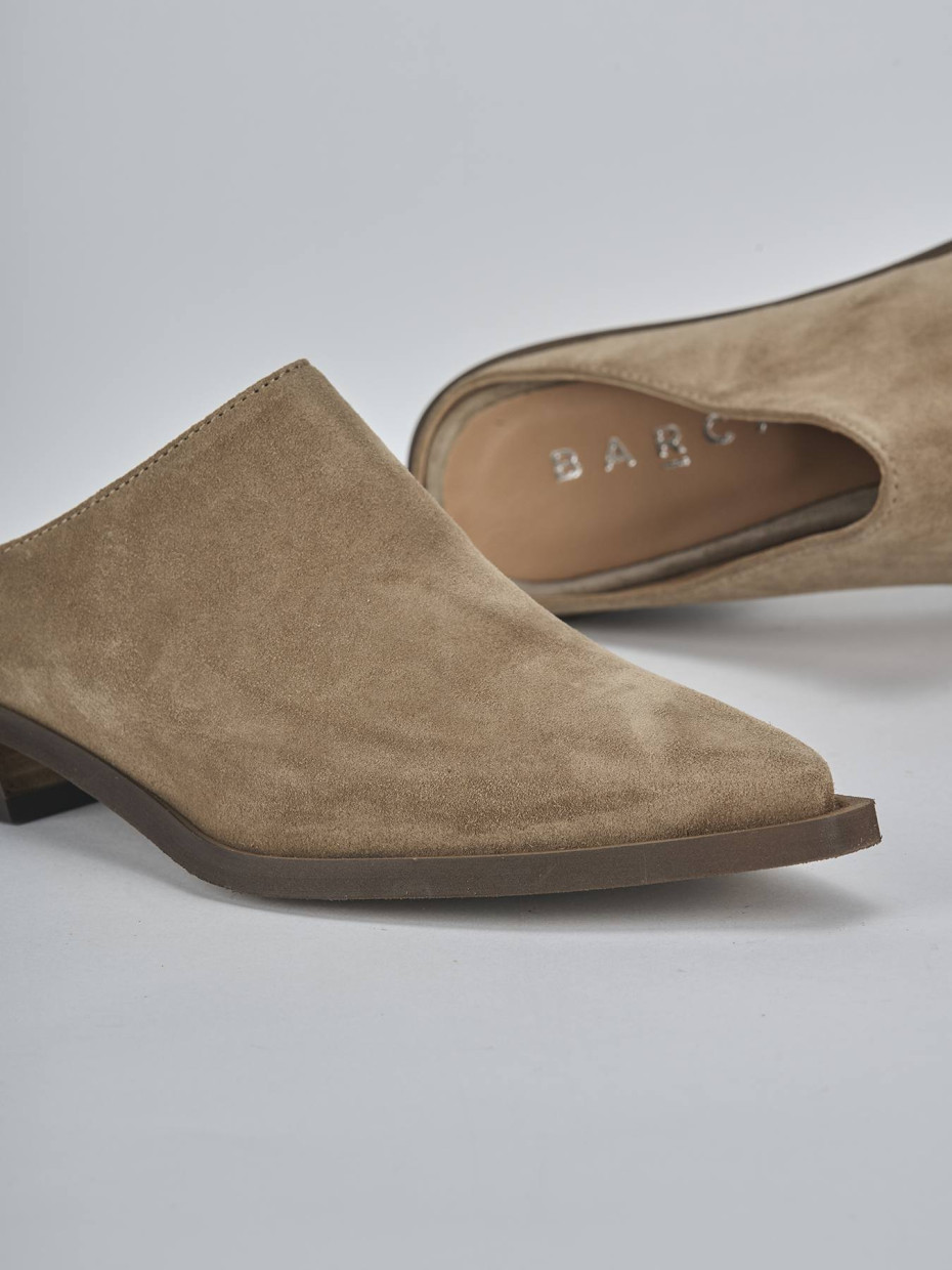 Sabot tacco 3cm camoscio marrone