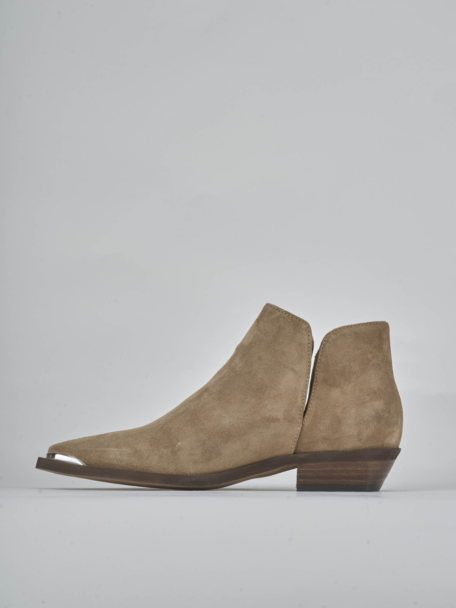 Stivaletti tacco 3cm camoscio marrone