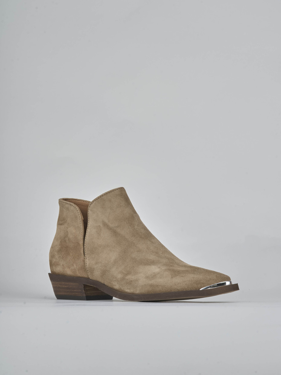 Stivaletti tacco 3cm camoscio marrone