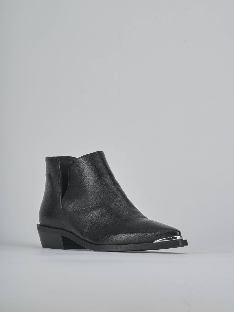 Stivaletti tacco 3cm pelle nero