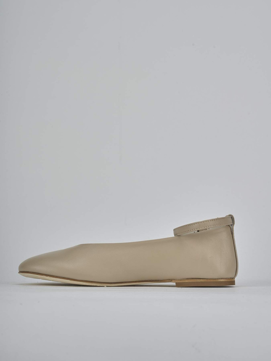 Ballerine tacco 1cm pelle beige