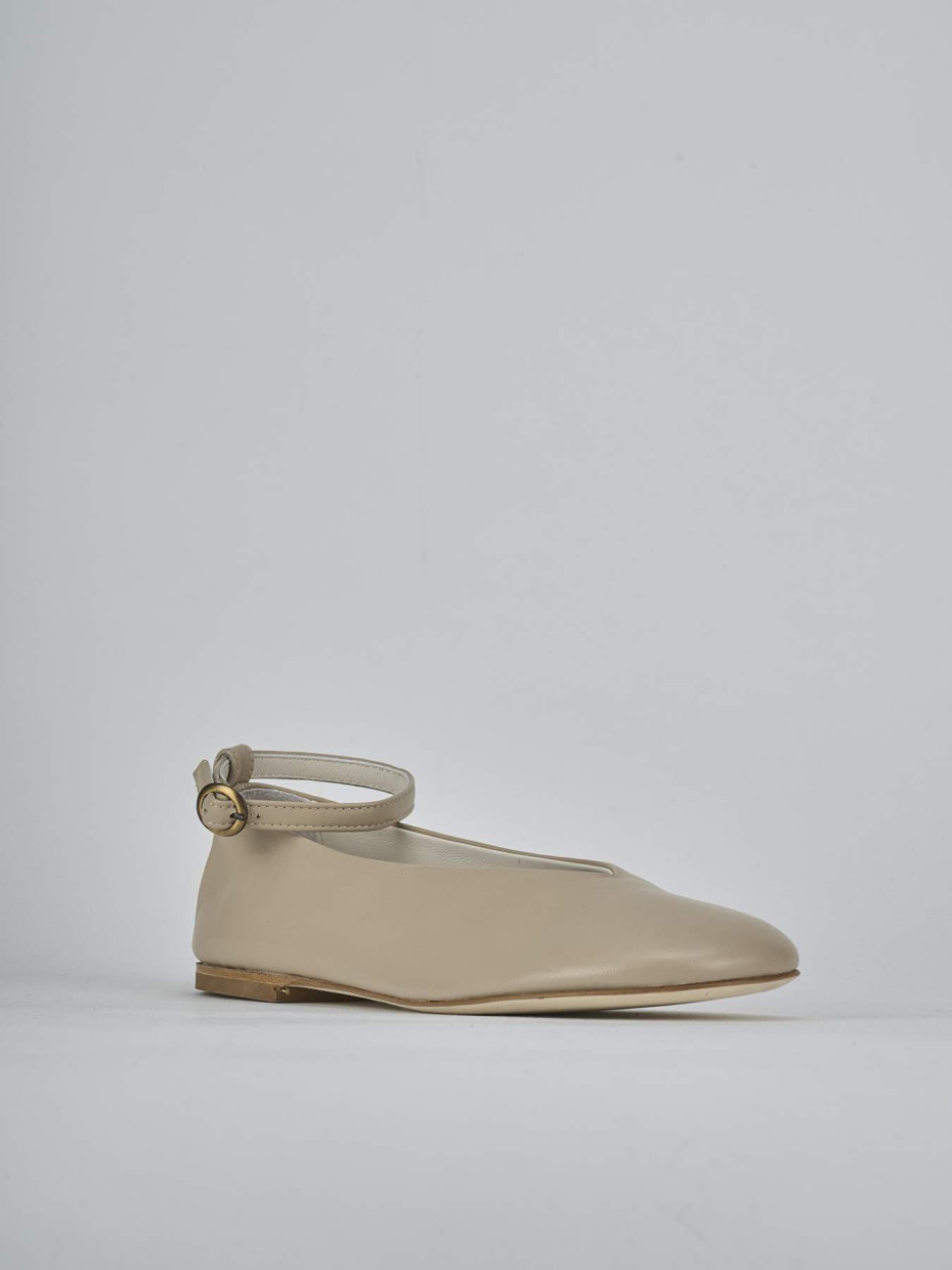 Ballerine tacco 1cm pelle beige