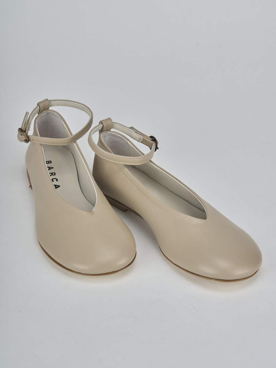 Ballerine tacco 1cm pelle beige