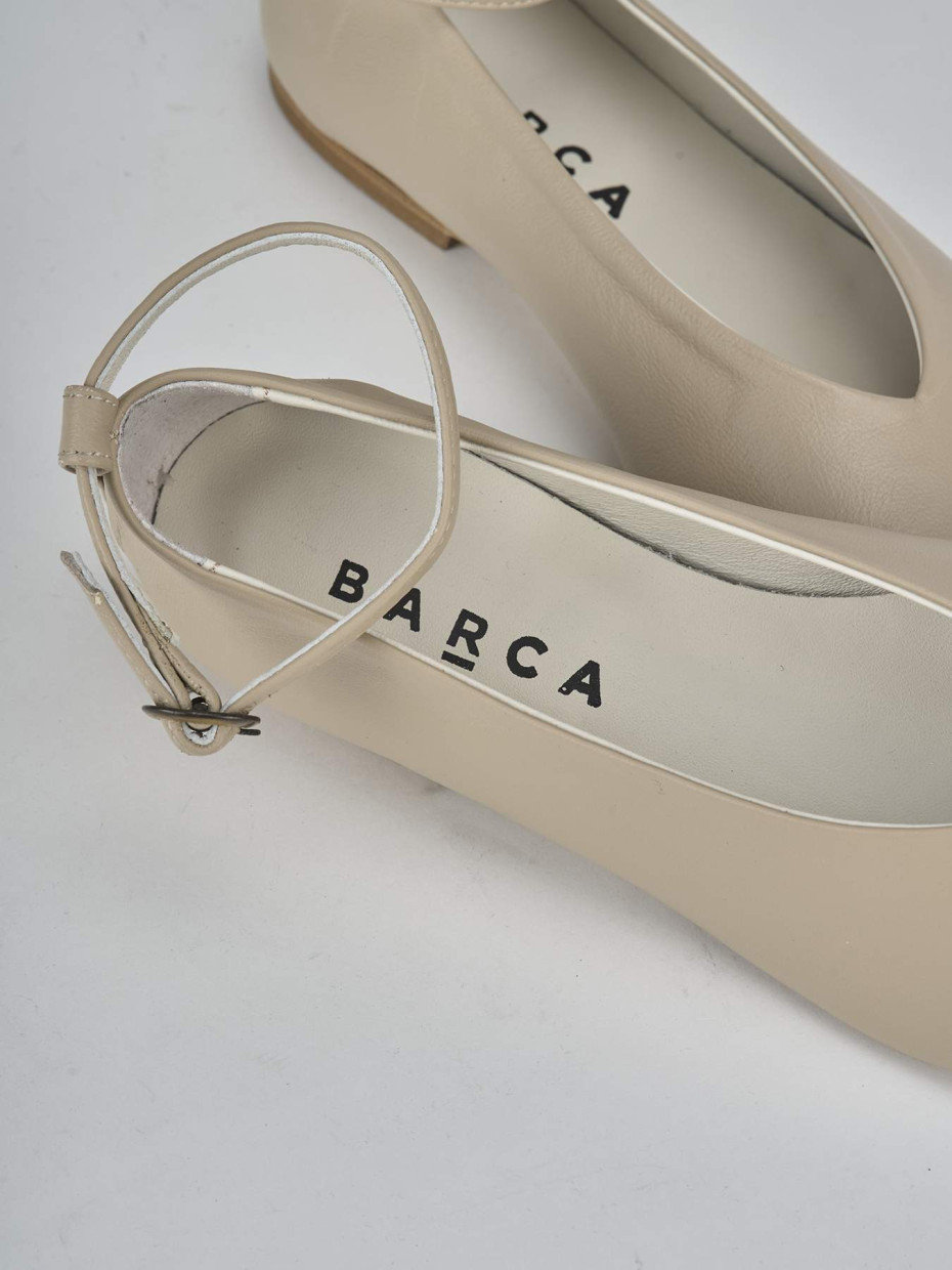 Ballerine tacco 1cm pelle beige