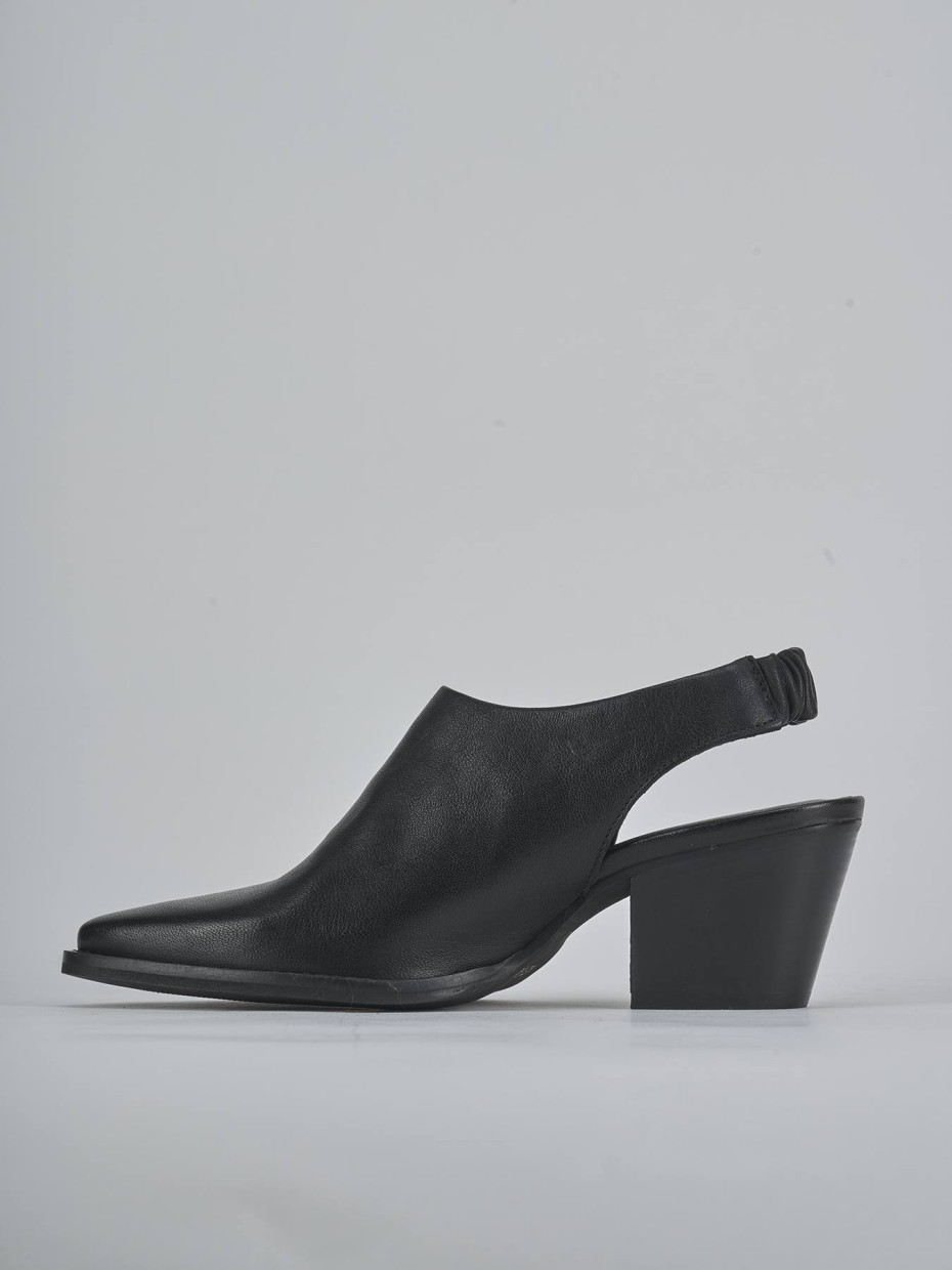 Stivaletti tacco 6cm pelle nero