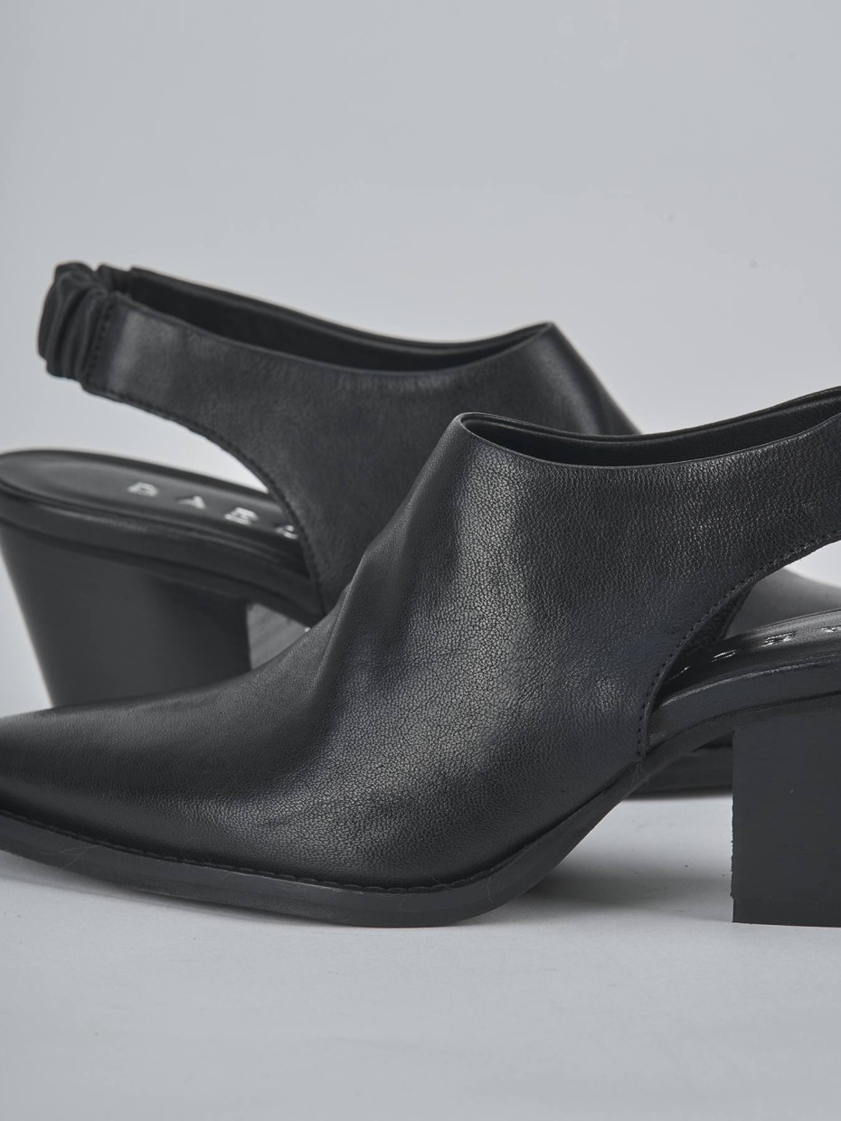 Stivaletti tacco 6cm pelle nero