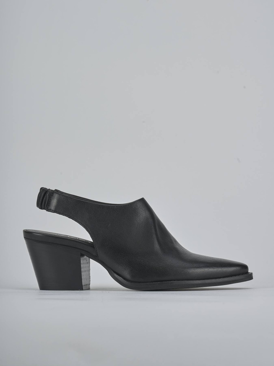 Stivaletti tacco 6cm pelle nero