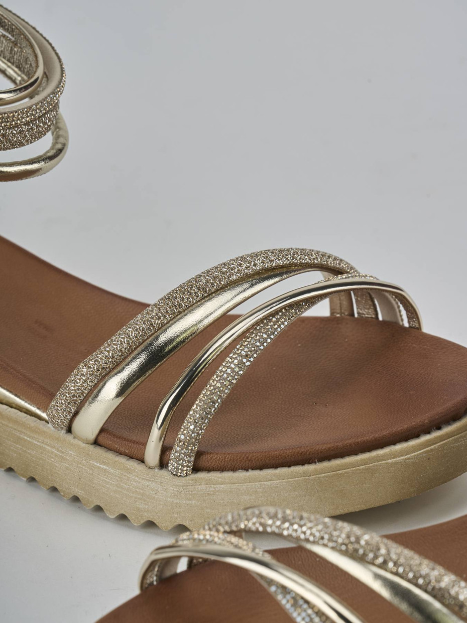 Sandali tacco 3cm pelle oro