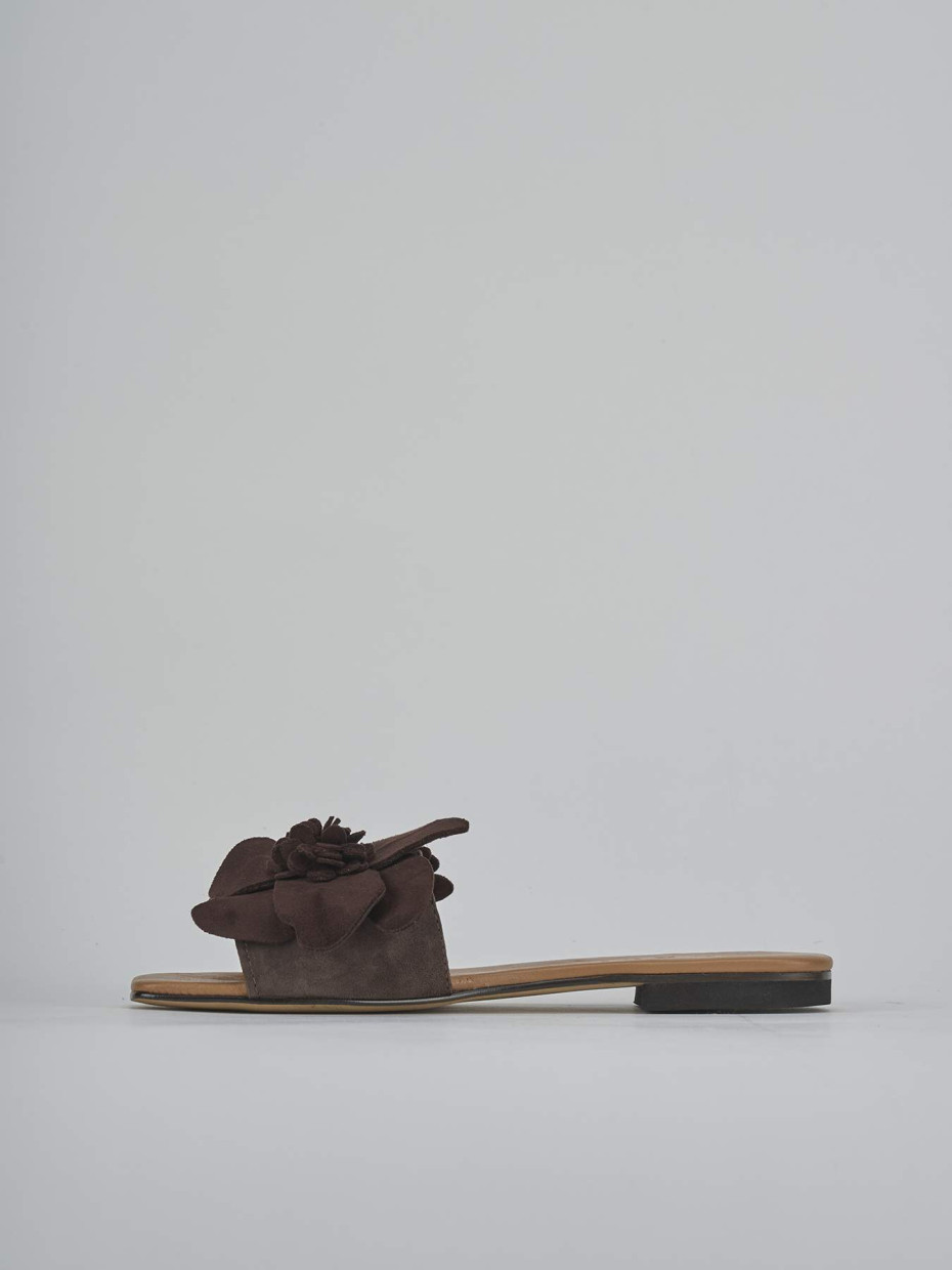 Ciabatte tacco 1cm camoscio testa