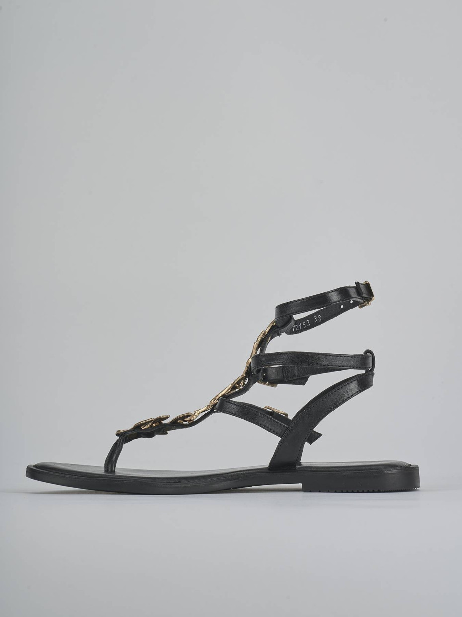 Sandali tacco 1cm pelle nero
