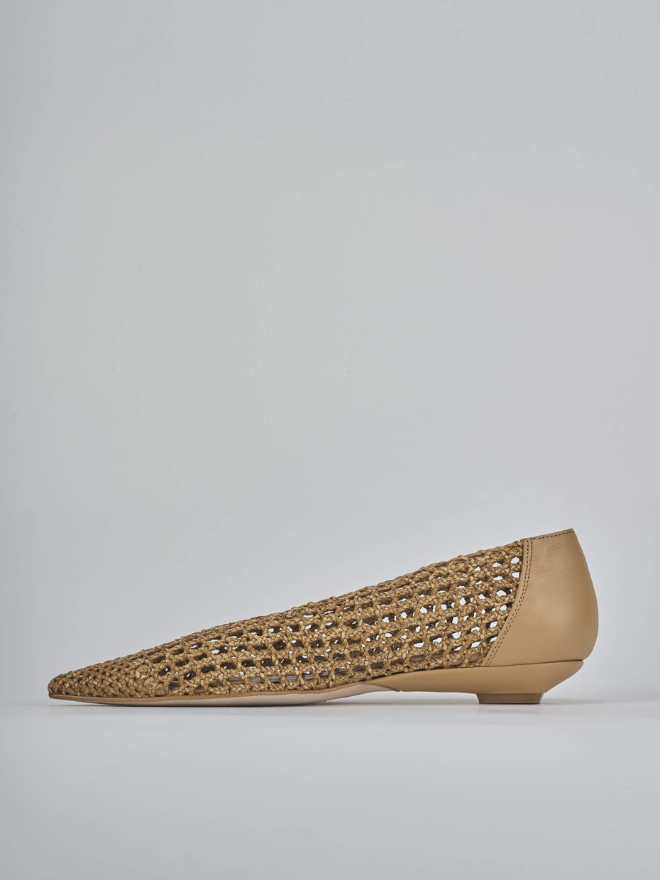 Ballerine tacco 1cm pelle beige