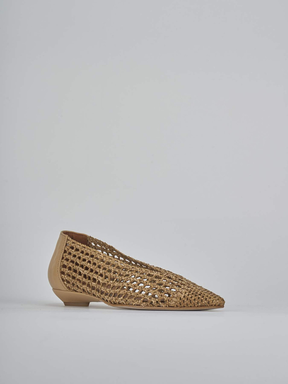 Ballerine tacco 1cm pelle beige