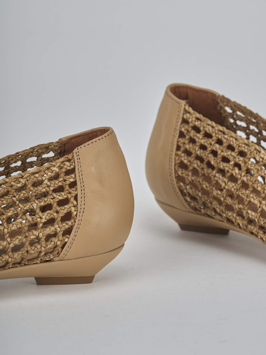 Ballerine tacco 1cm pelle beige